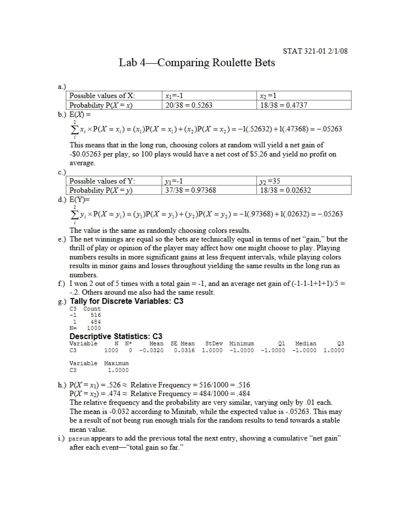 Laboratory Session 4 - Statistics