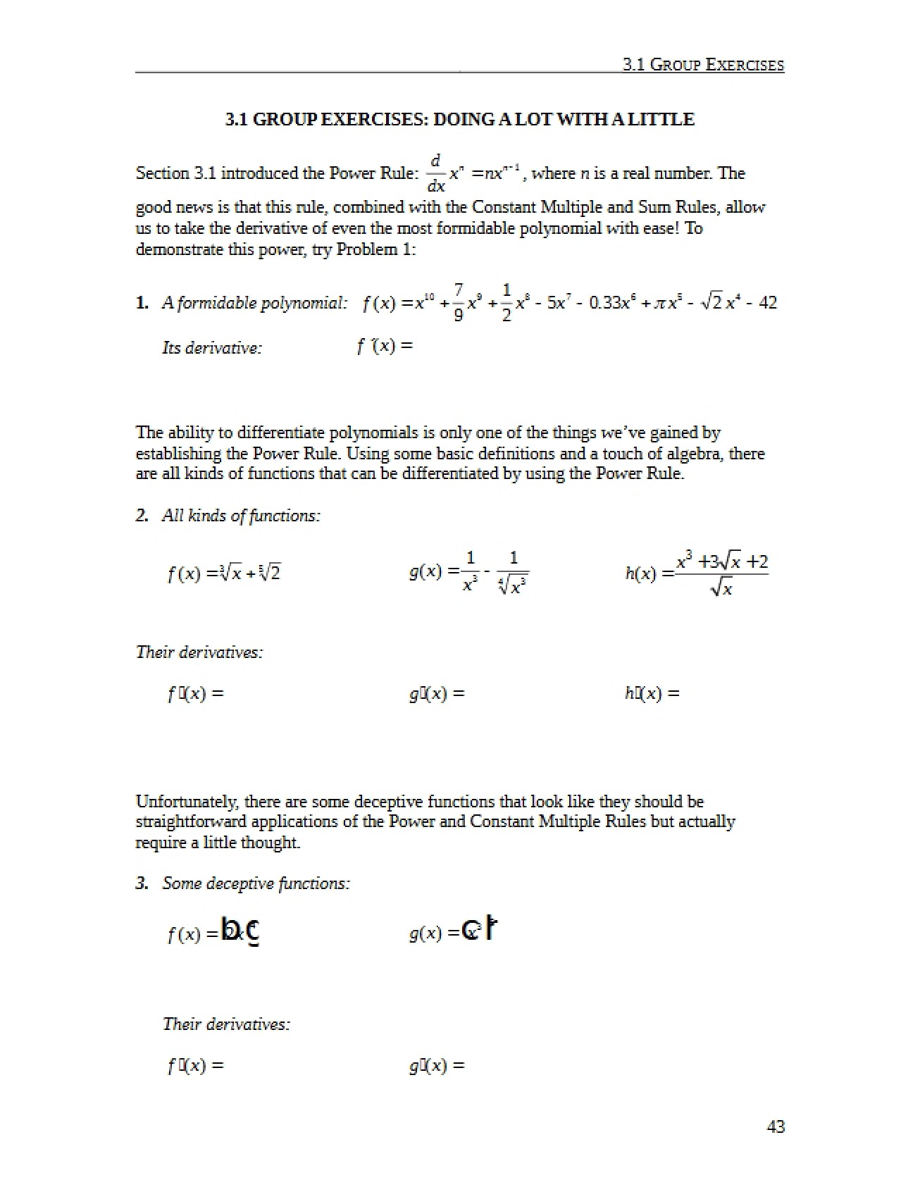 Calculus I Study Guide 3