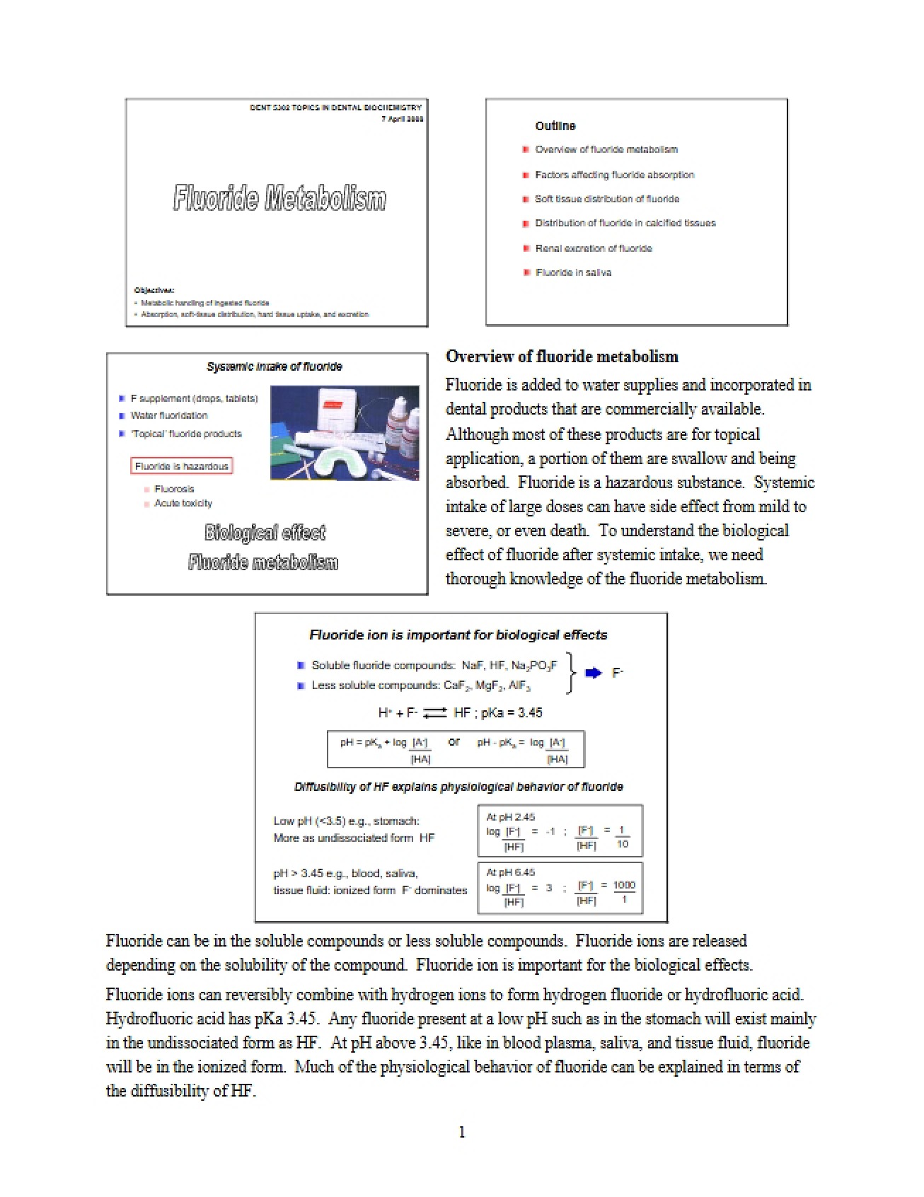 Metabolism of Fluoride