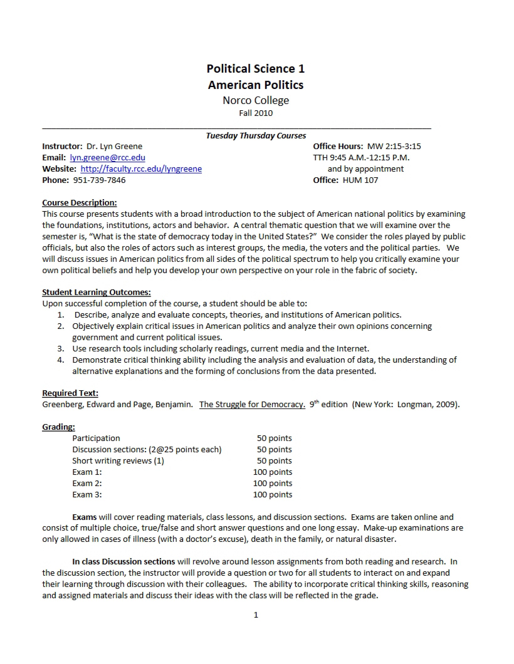 American Politics Syllabus (7)