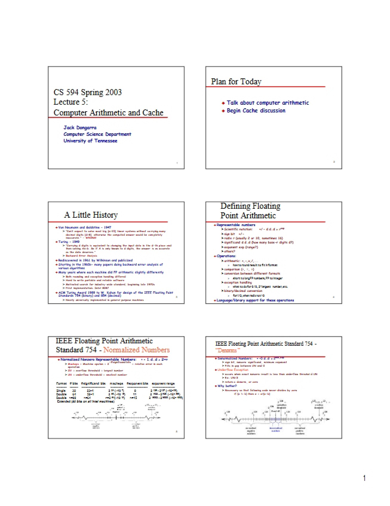Cache and Computer Arithmetic