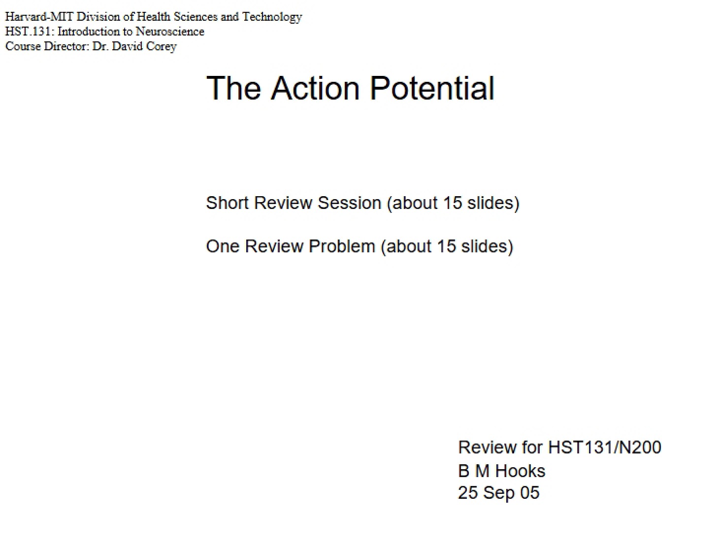 Mechanisms of the Action Potential