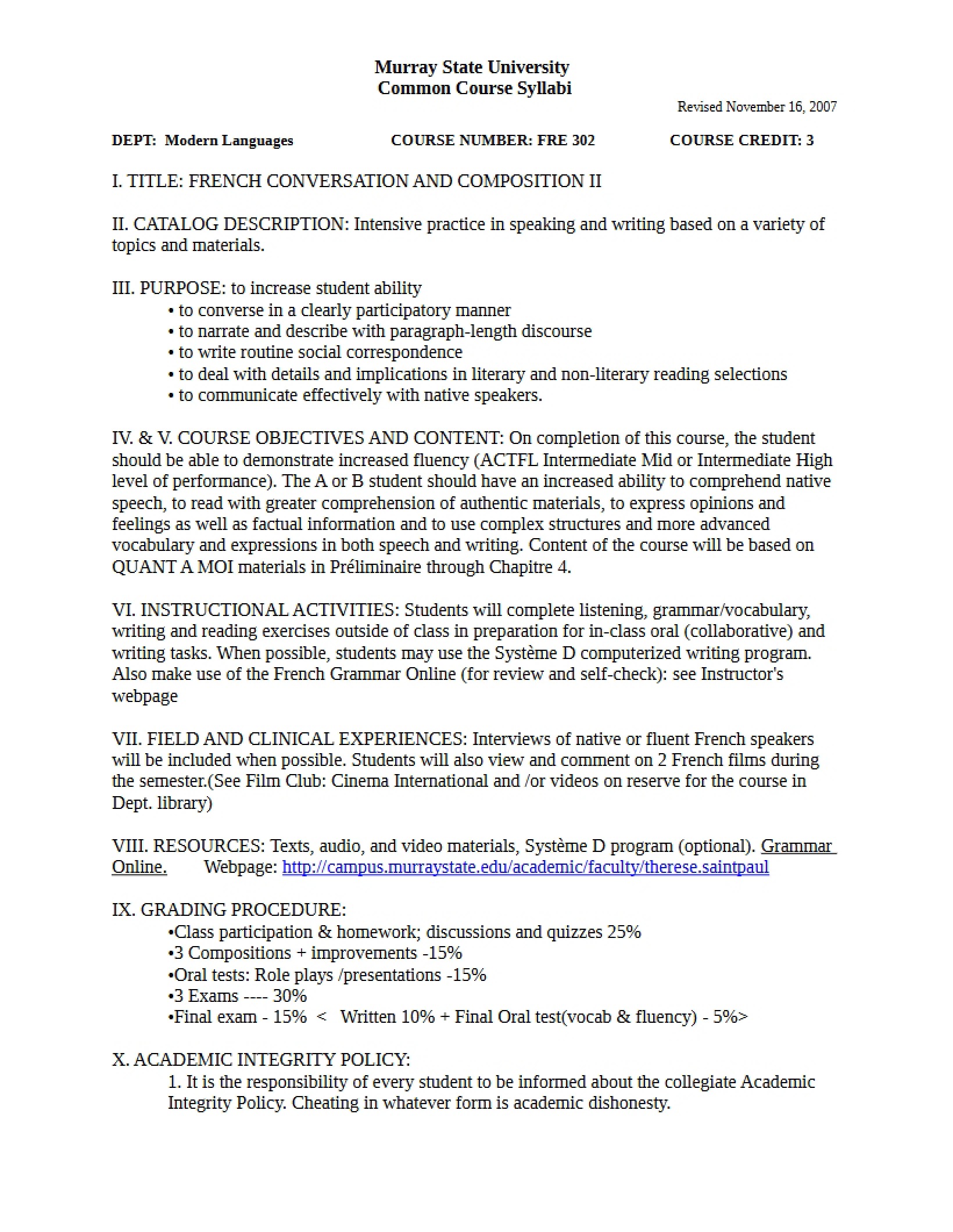 Syllabus