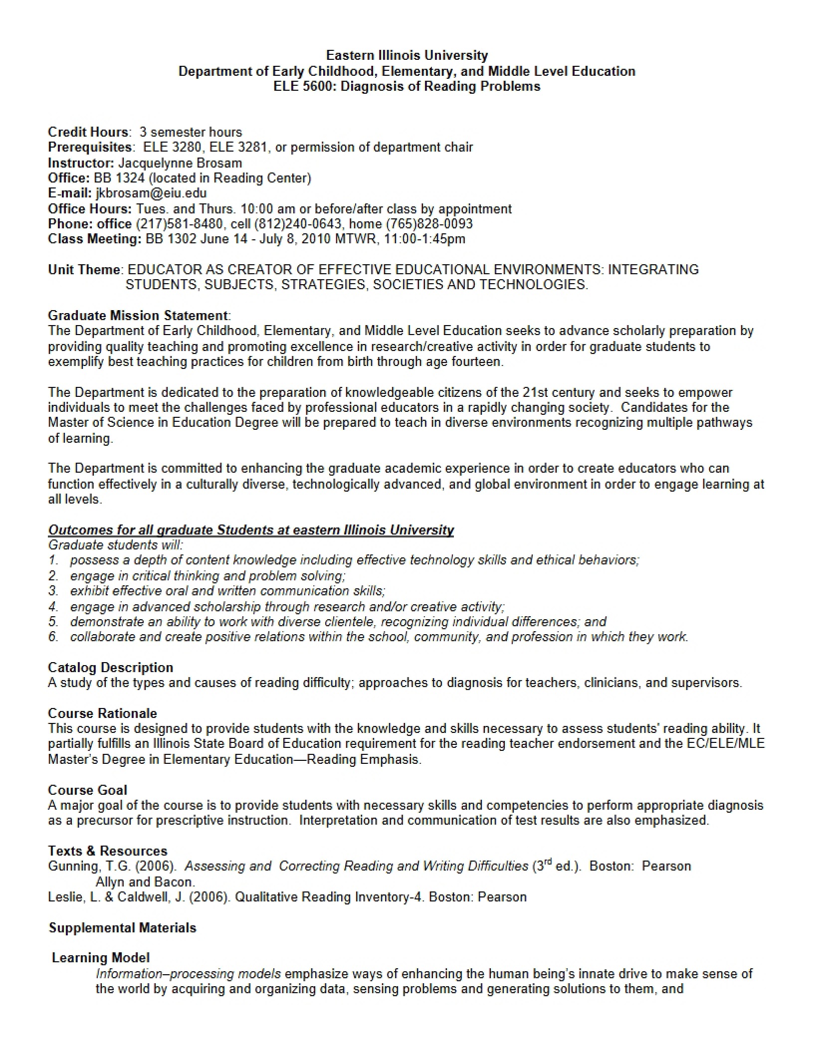 Syllabus - ELE 5600