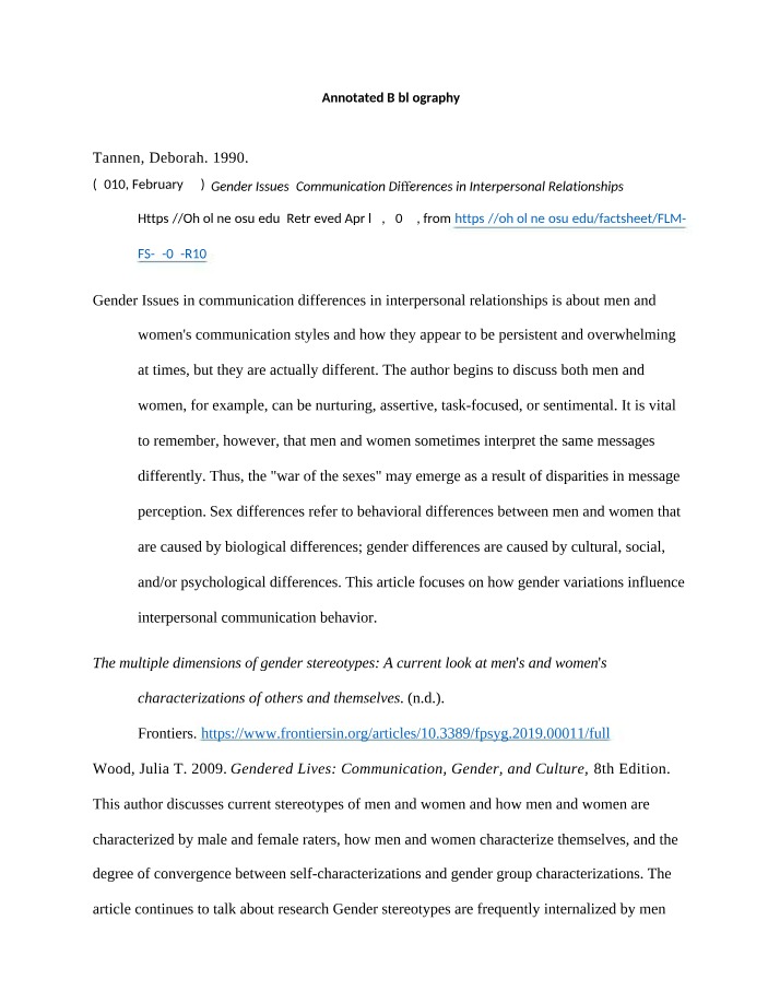 Capstone Annotated Bibliography