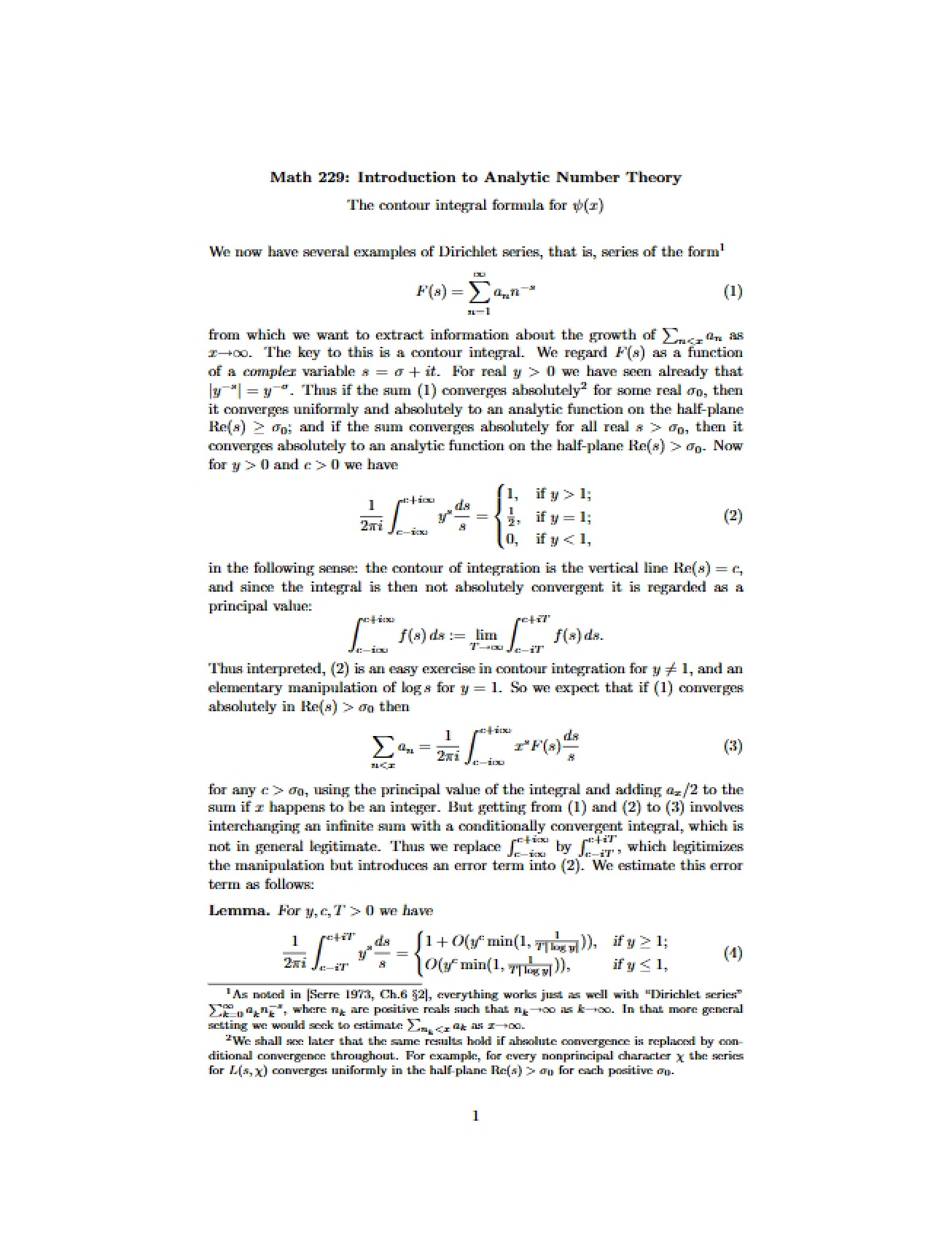Integration Using Contour Formulas