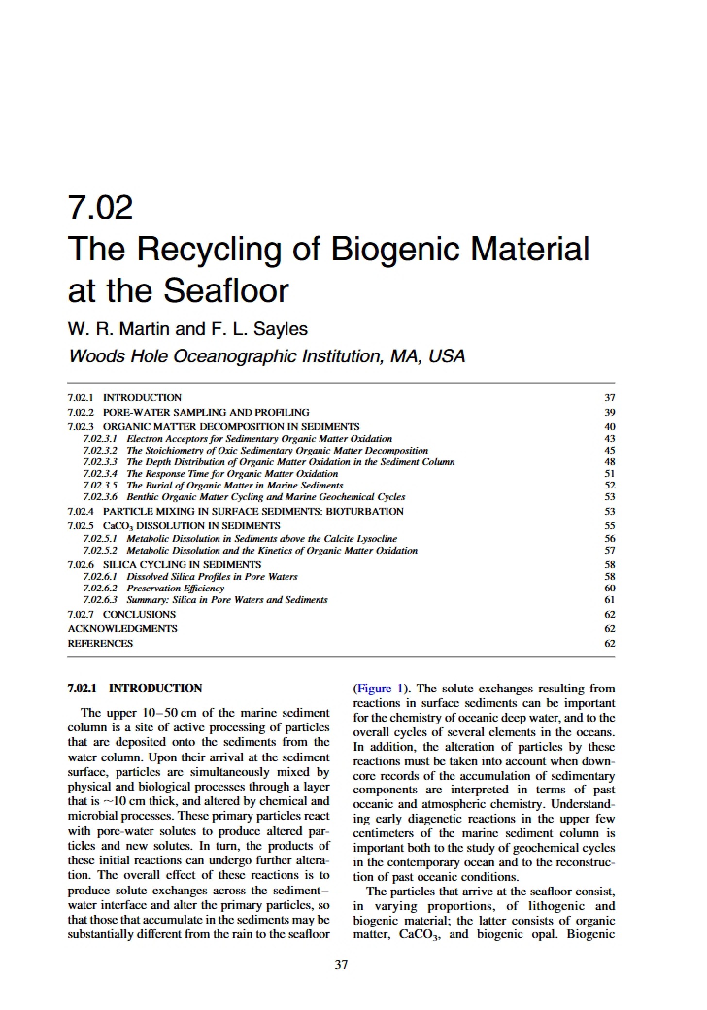 Seafloor Biogenic Material Recycling