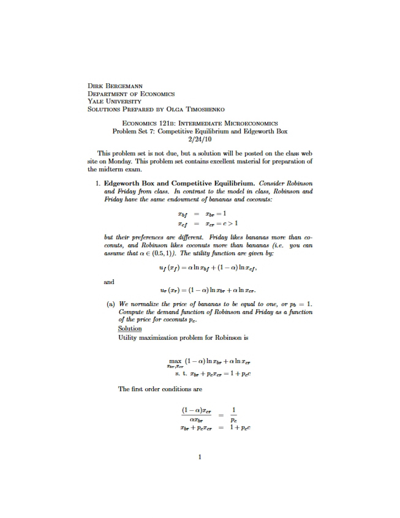 Seventh Assignment Set