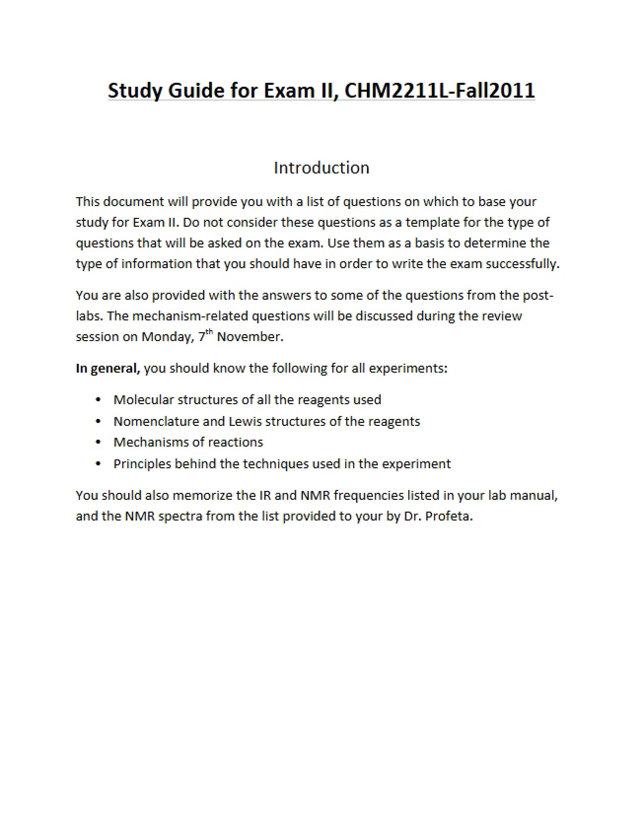 Preparation Guide for the Second Lab Exam
