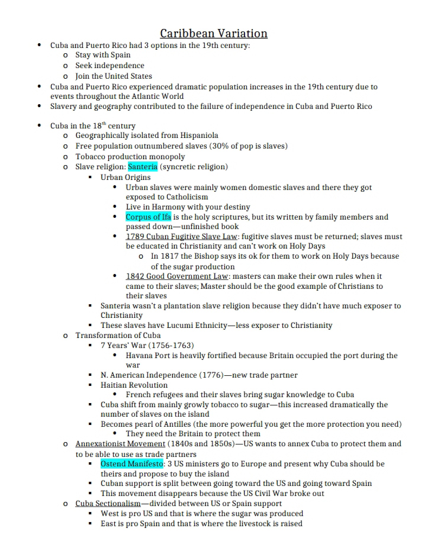 Regional Differences in the Caribbean