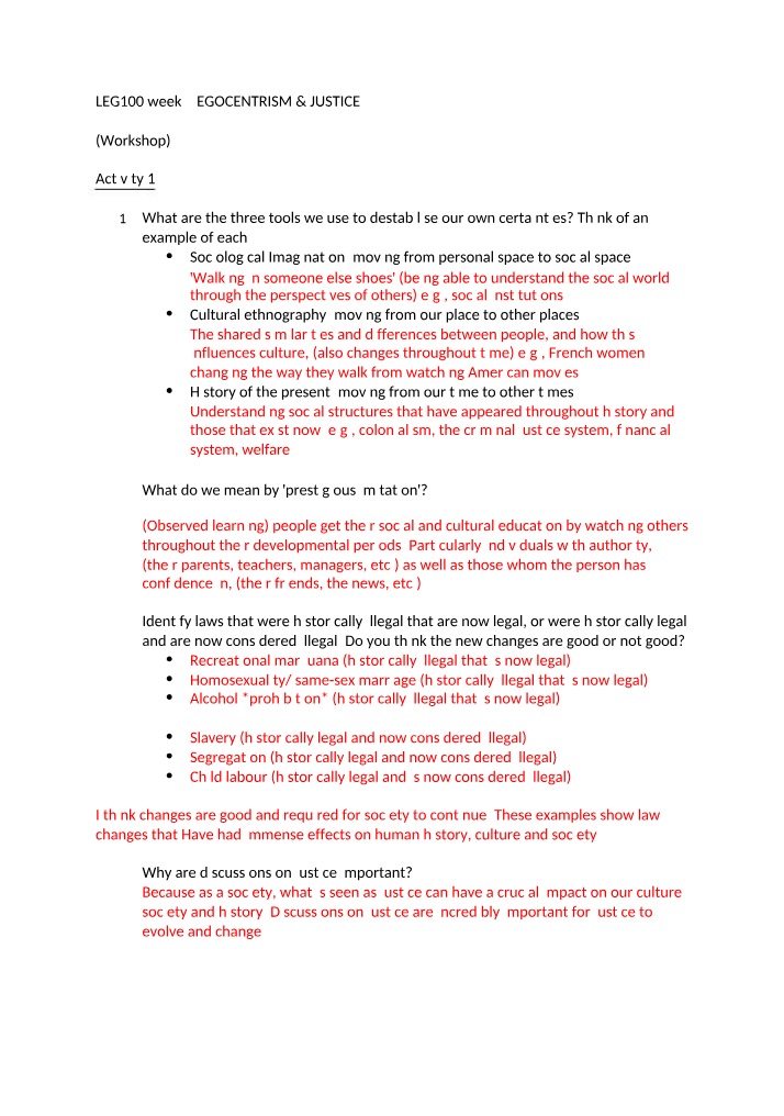 LEG100 Week 7 - Egocentrism and Justice