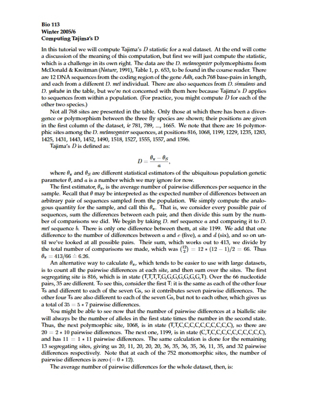 Molecular Evolution Study Notes