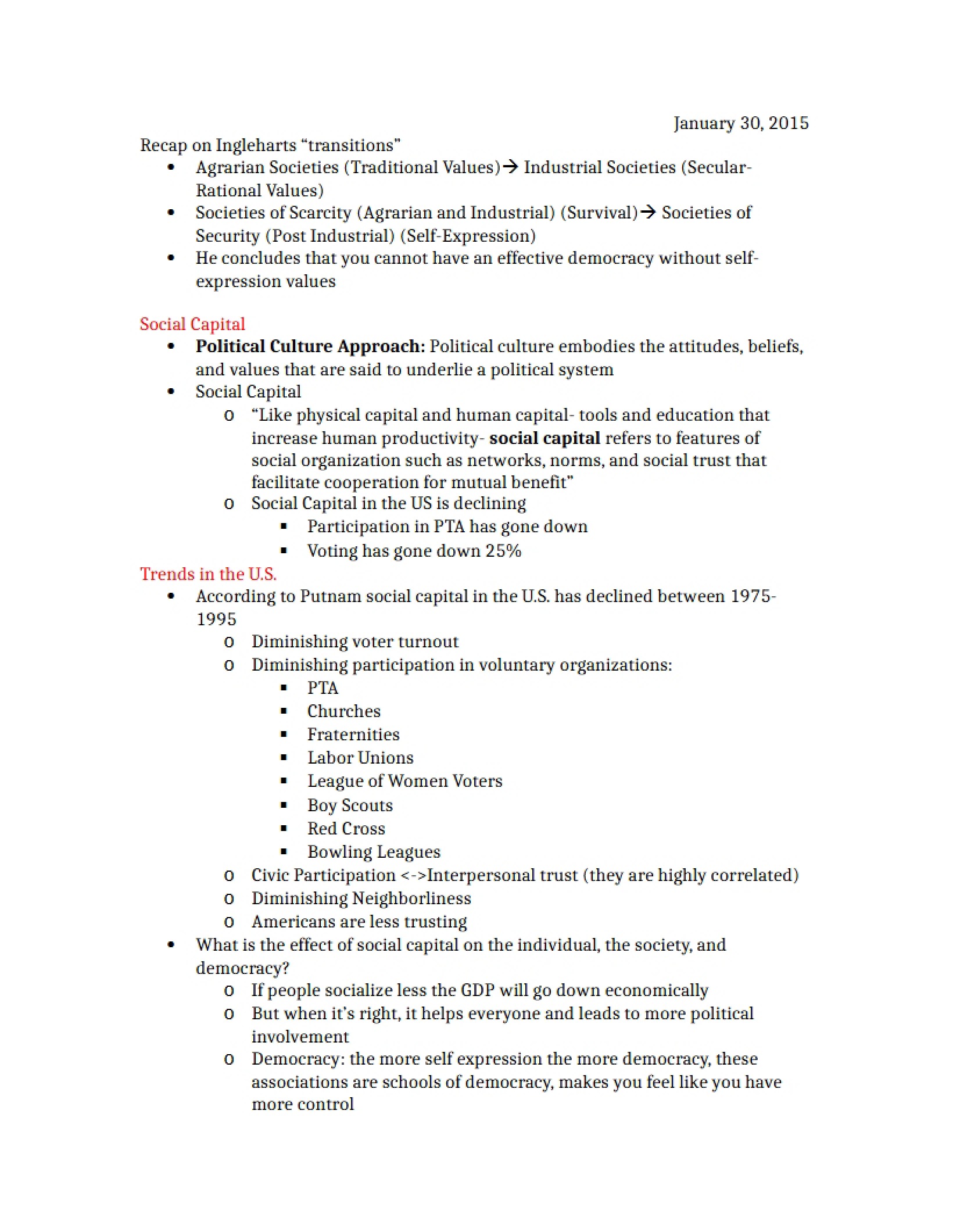 Global Issues Lecture Jan 30, 2015