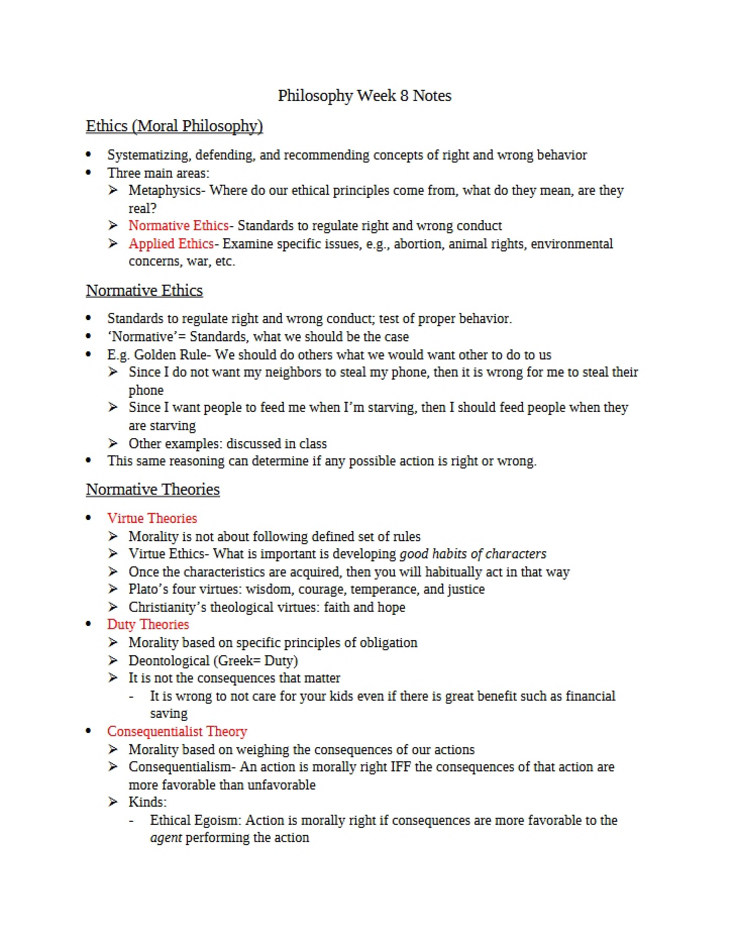 Philosophy Course Material