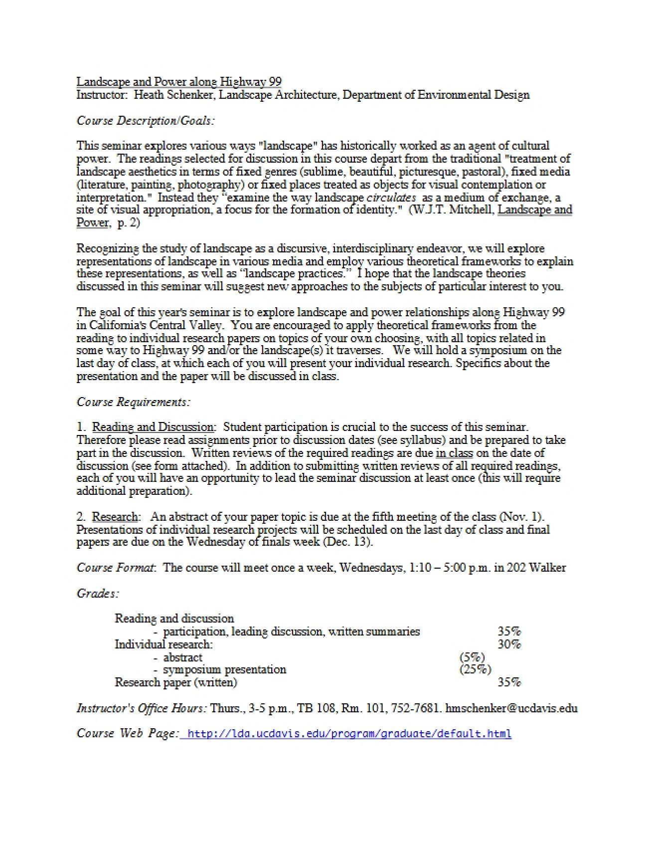 Syllabus for LDA 260