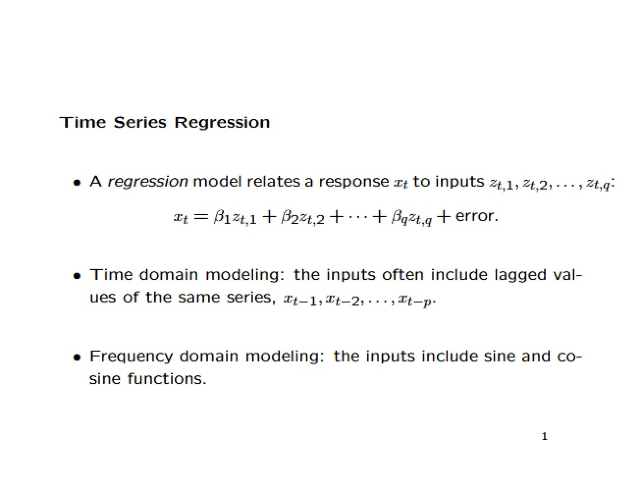 Regression of Time Series