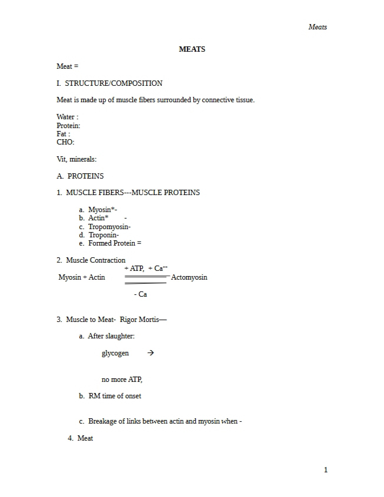 Meats (Lecture 12)