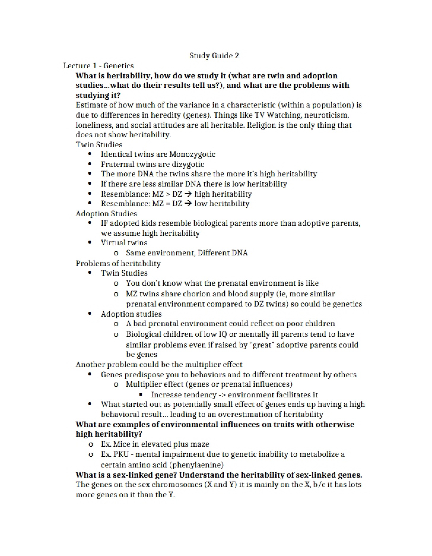 Review Notes