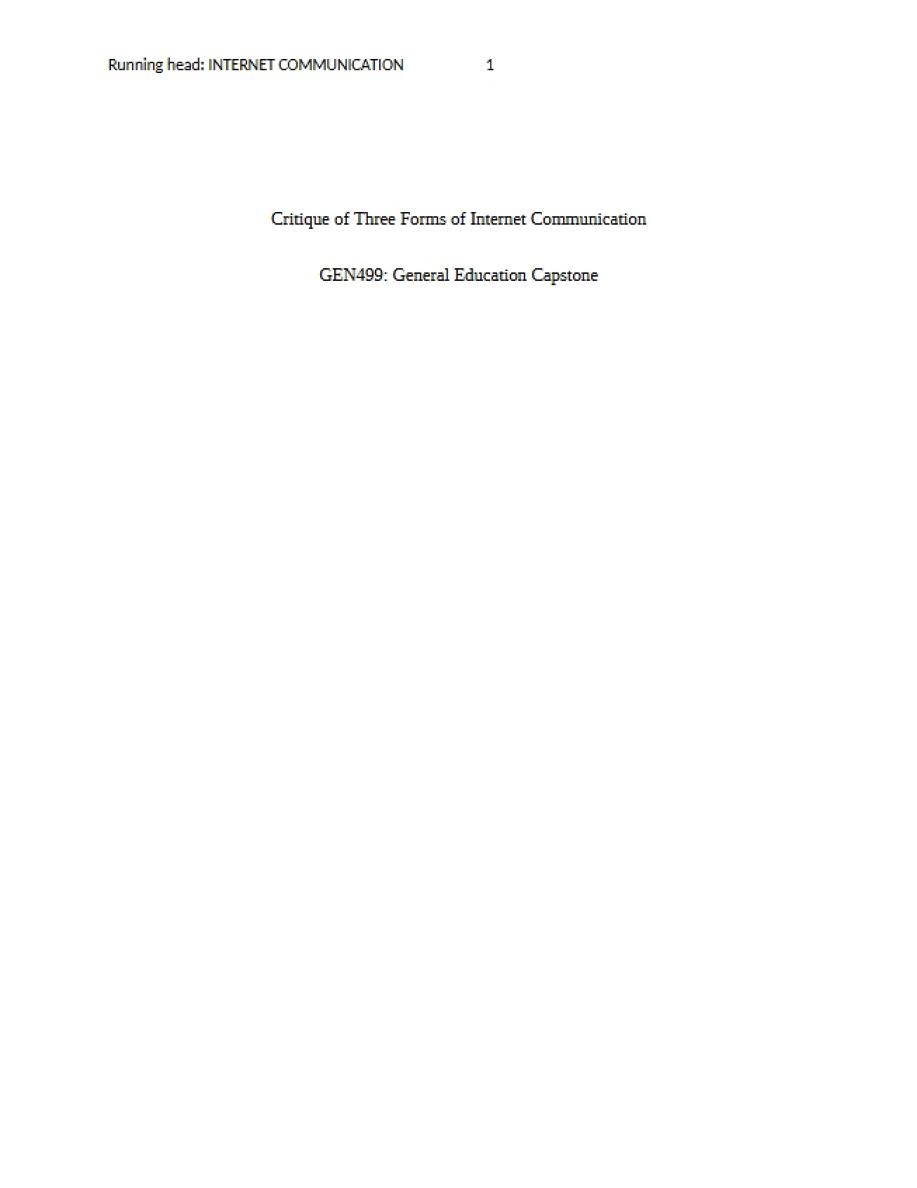 Internet Communication Forms Critique