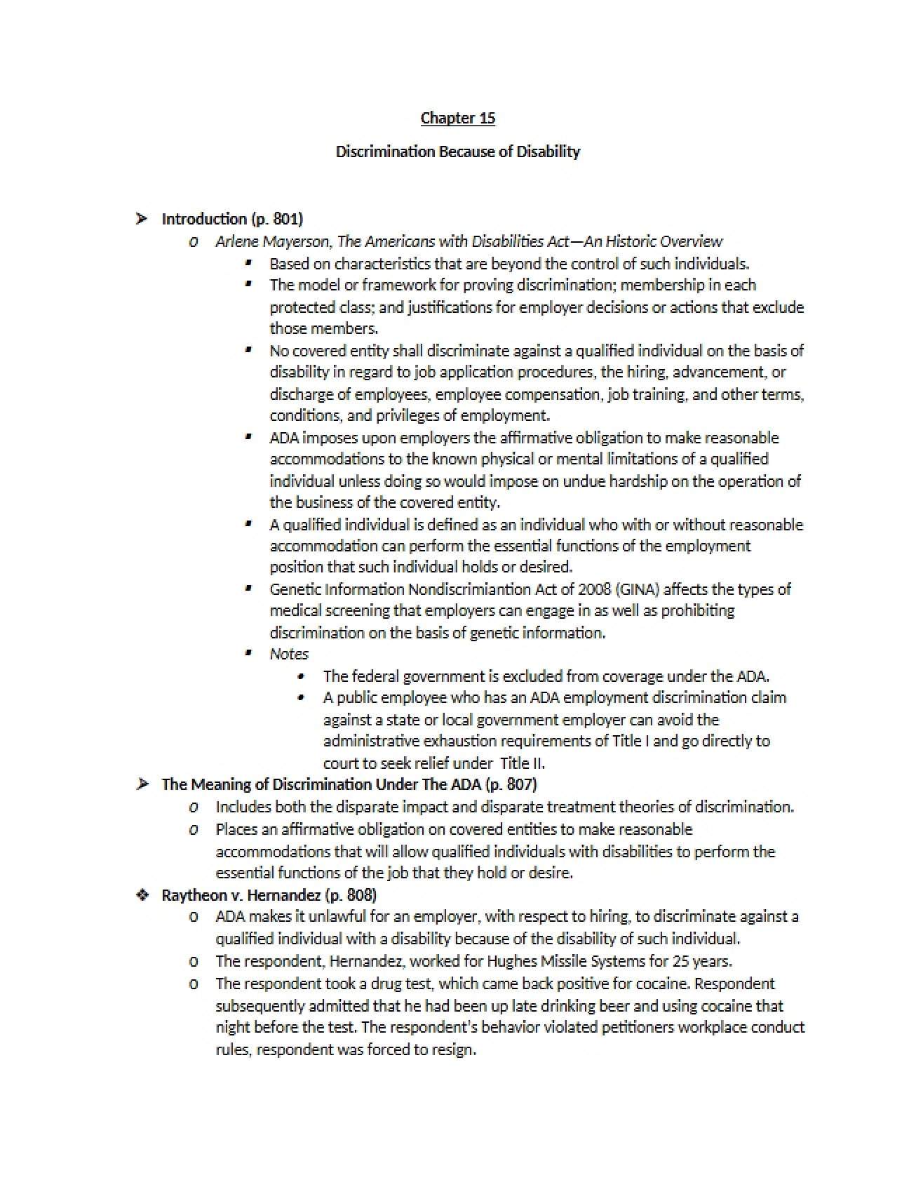 Disability Discrimination