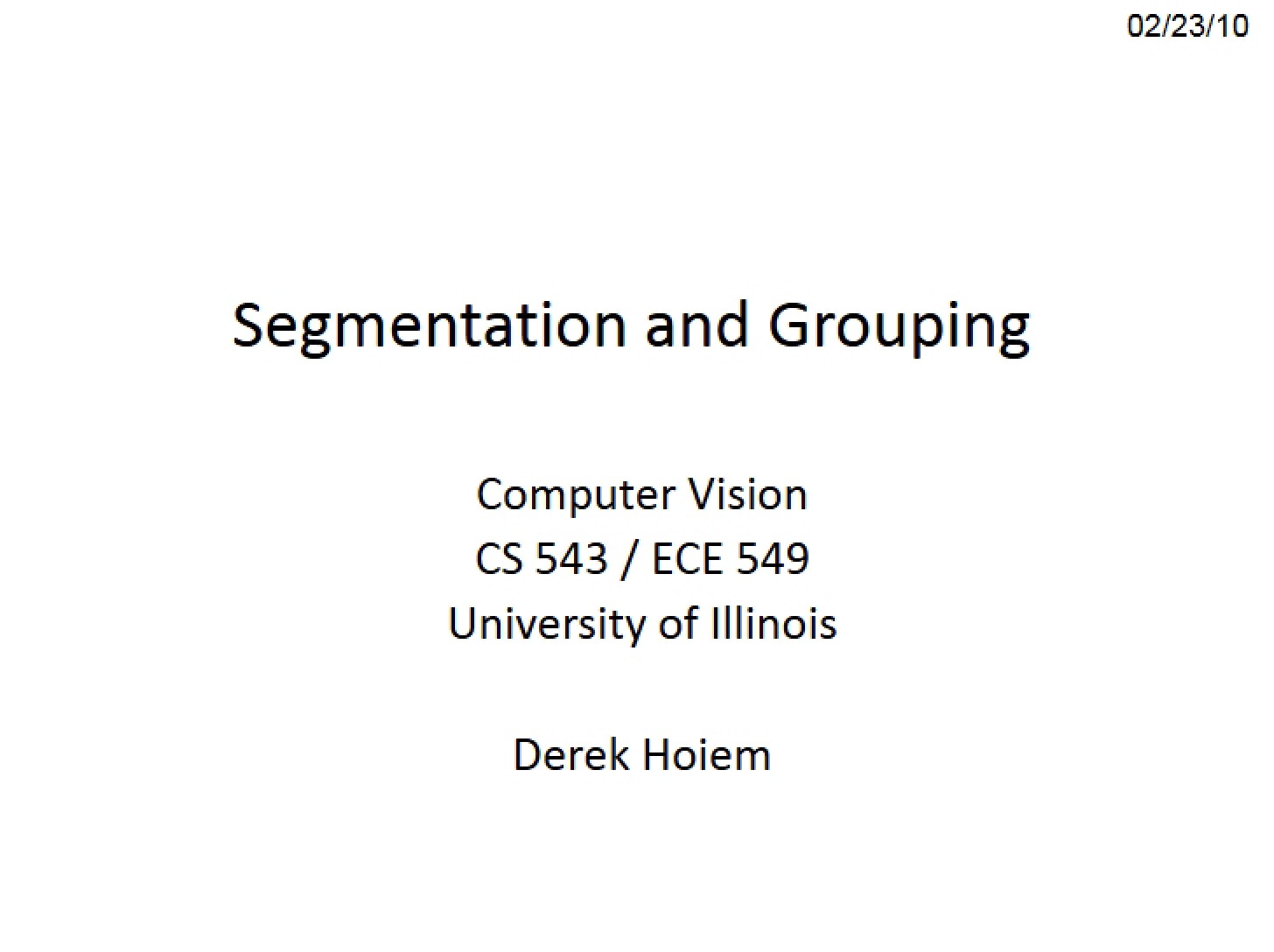Grouping and Segmentation Methods