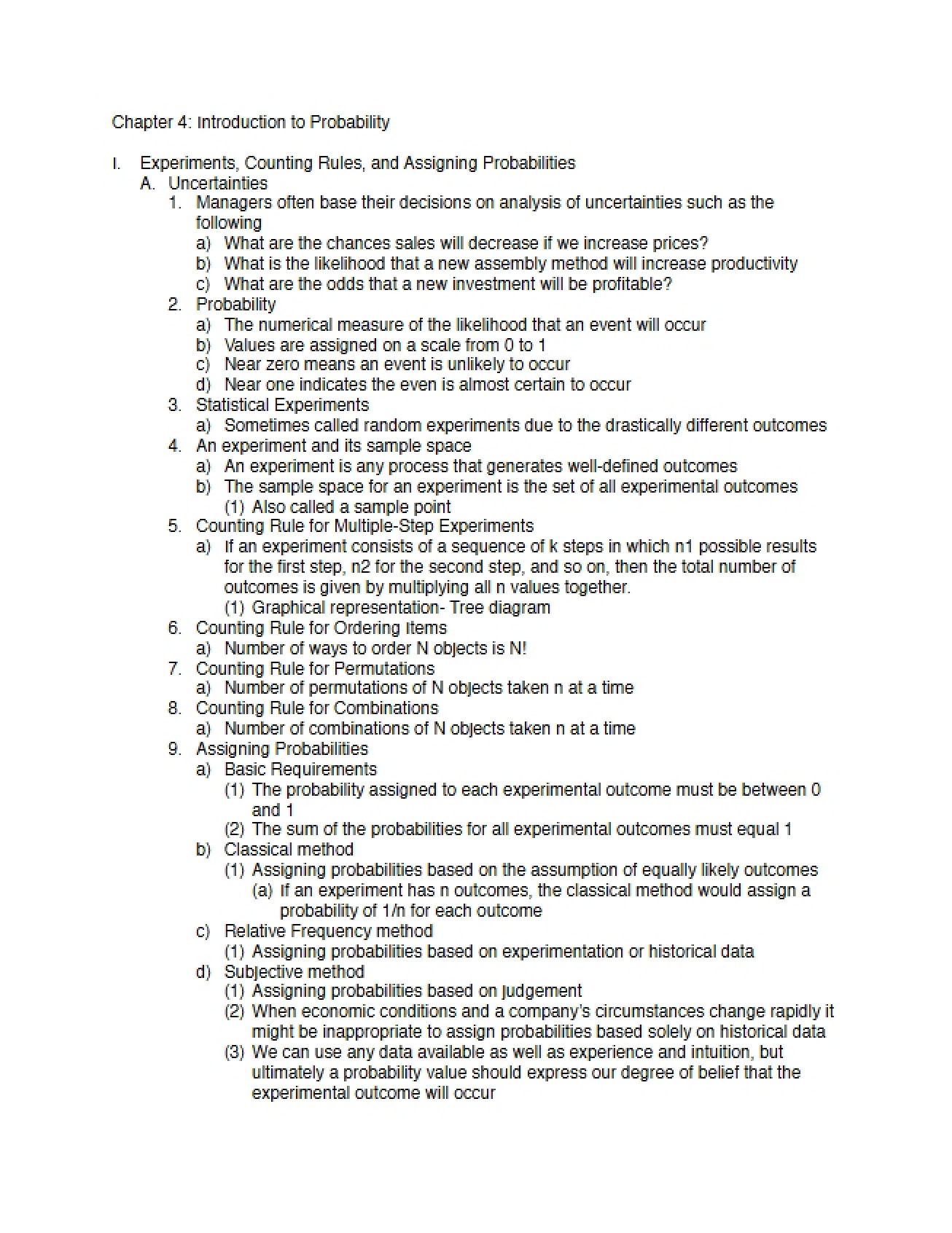 Fourth Chapter of Business Analytics I