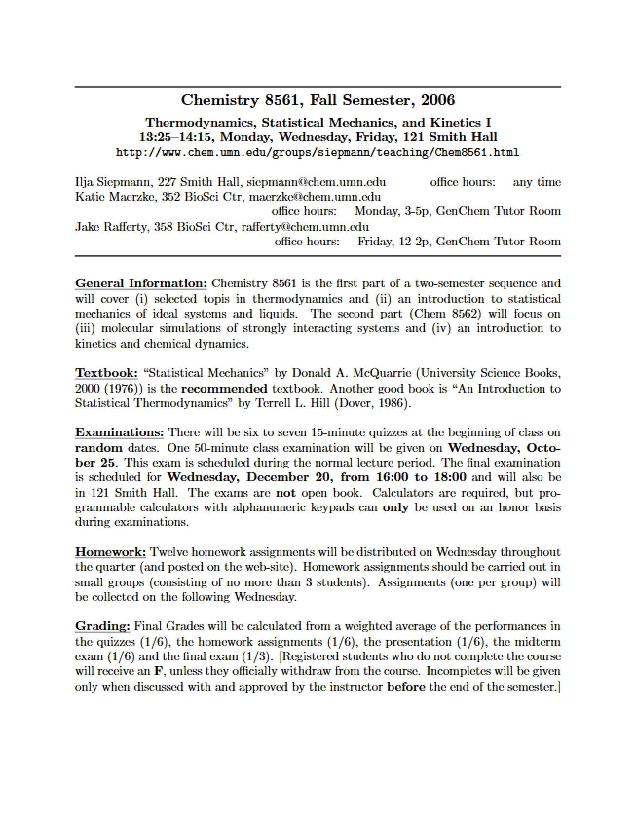 Syllabus for Chem 8561