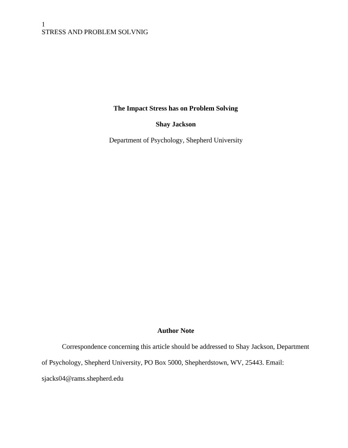 Draft of First Paper