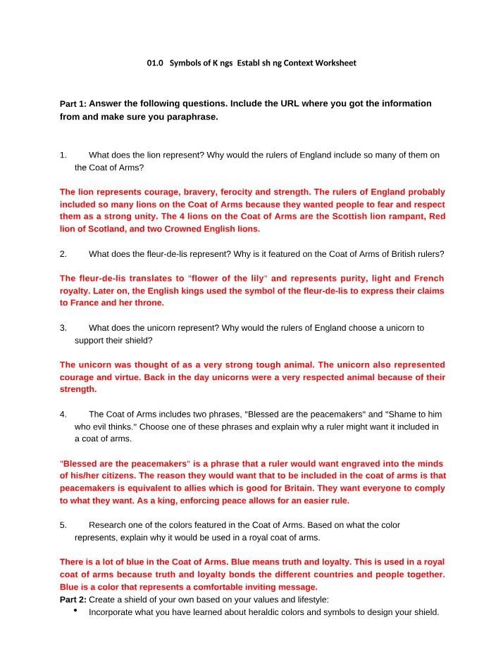 Symbols of Kings - Establishing Context