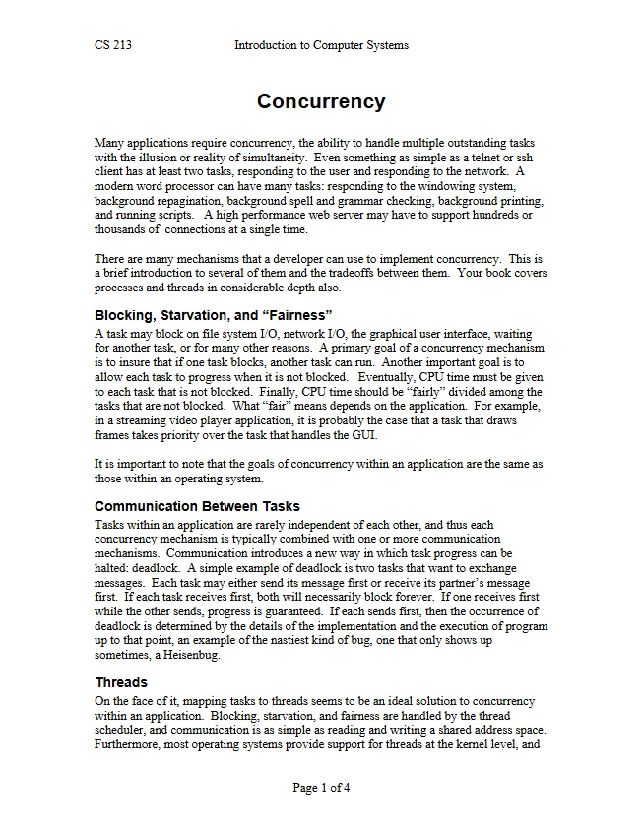 Concurrent Systems