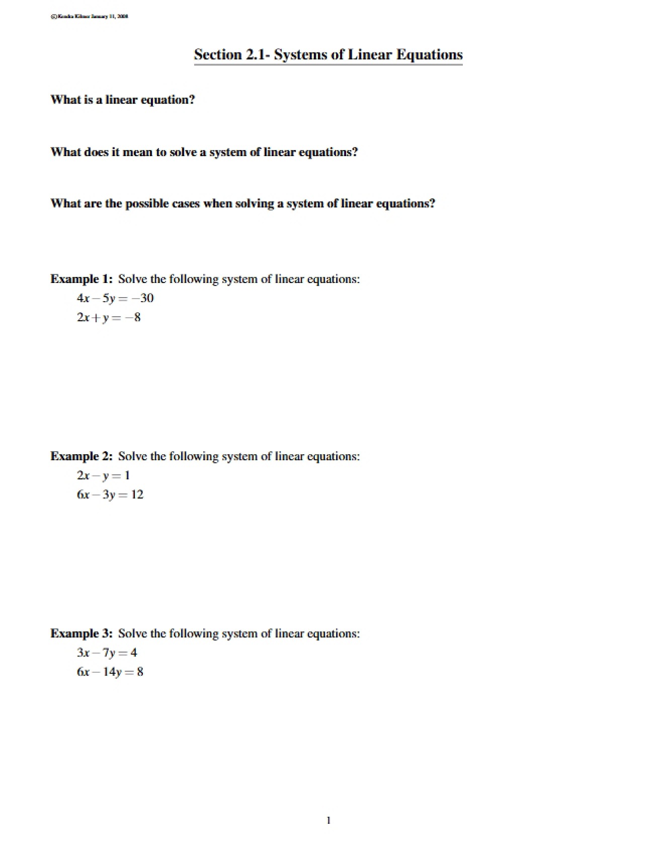 Problem Set Two for 2008
