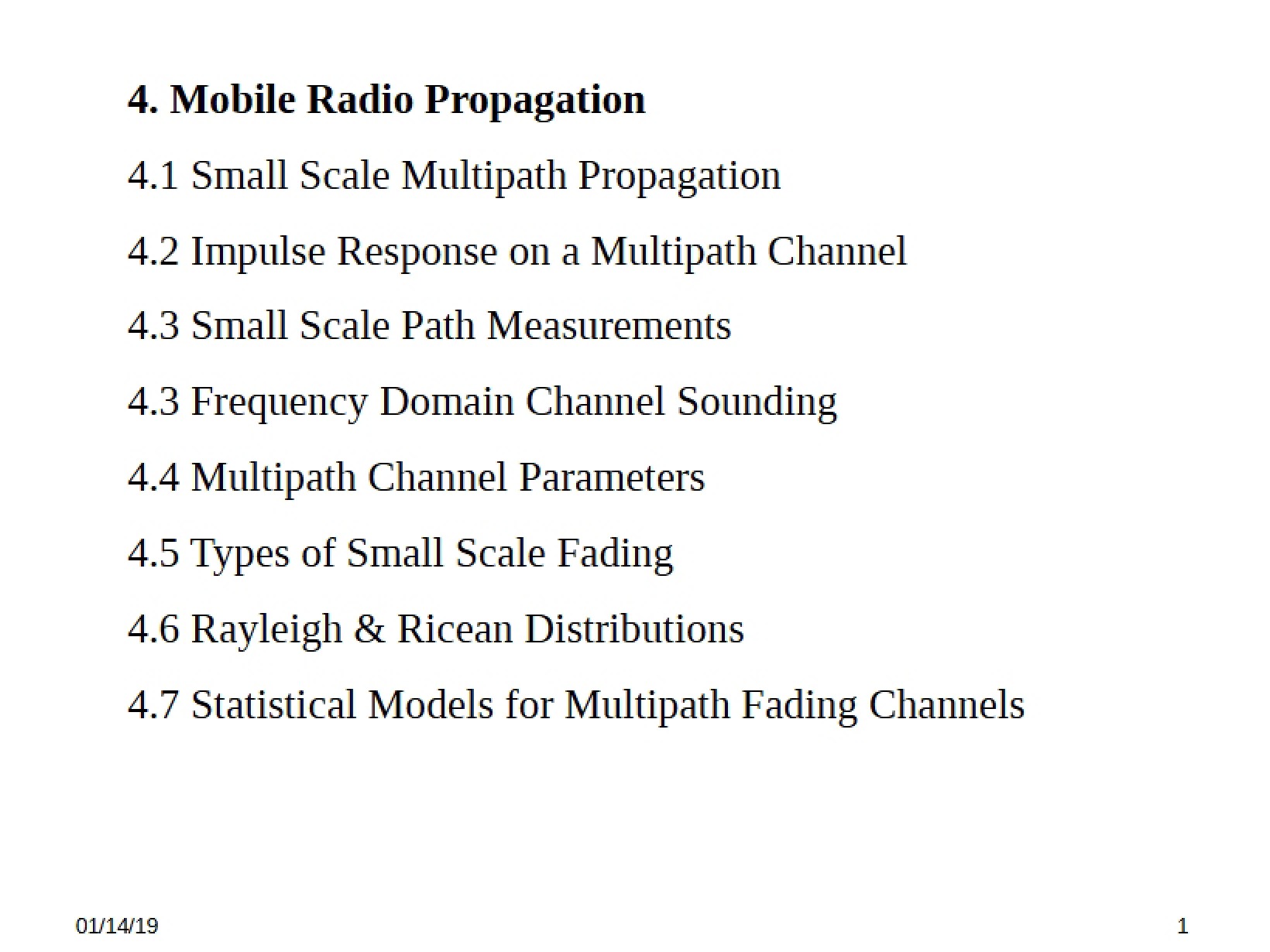 Propagation of Mobile Radio