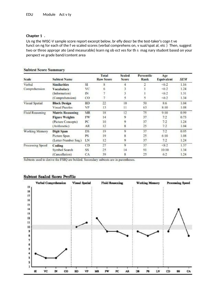 WISC-V Scores Evaluation