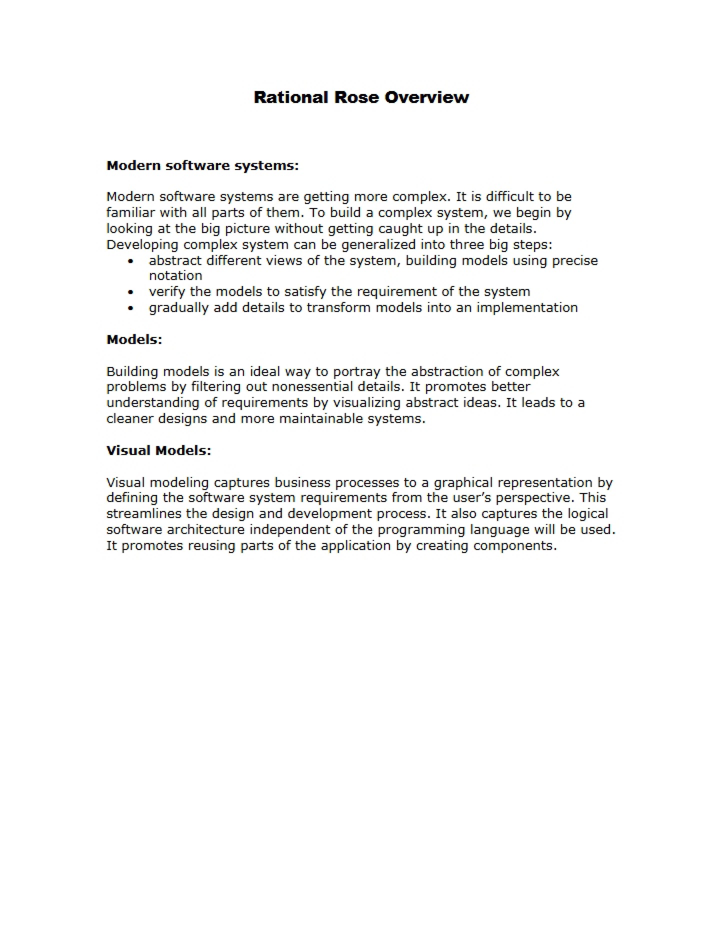 Overview of Rational Rose