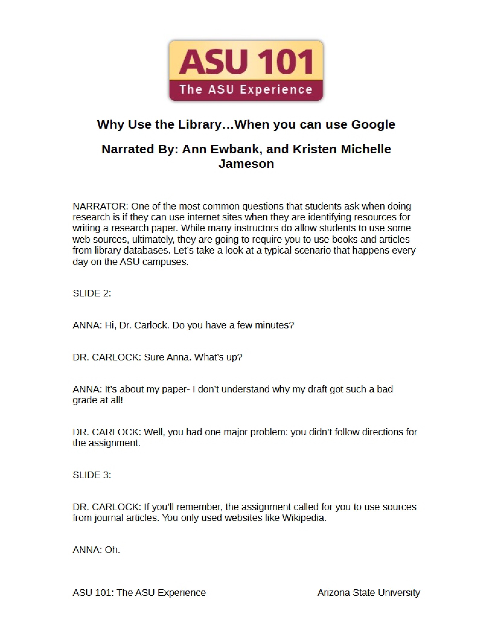 Library vs. Google Research Comparison