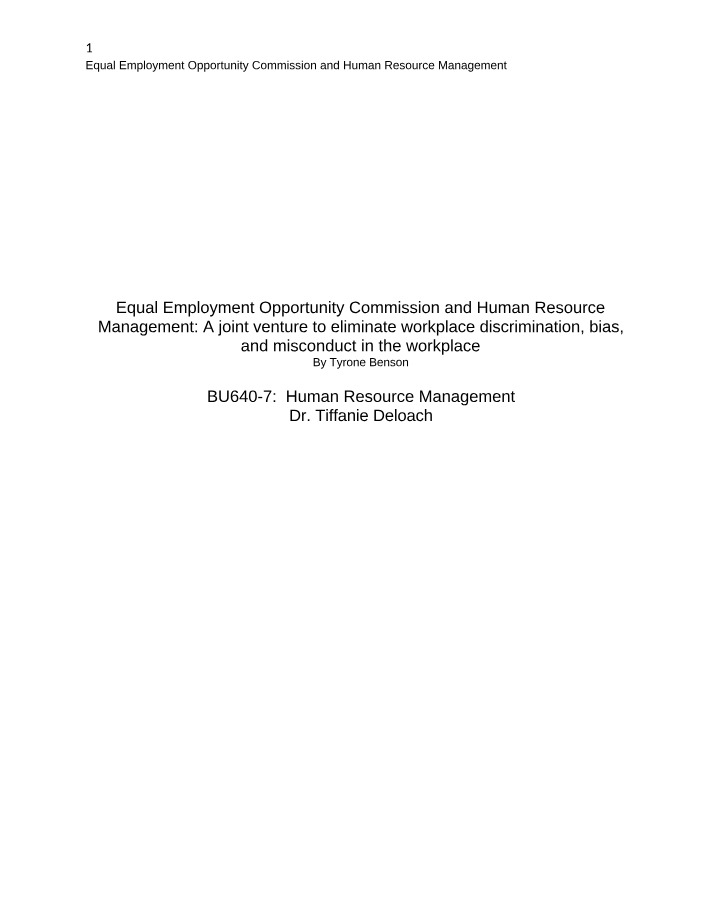 Workplace Discrimination - EEOC and HR Management