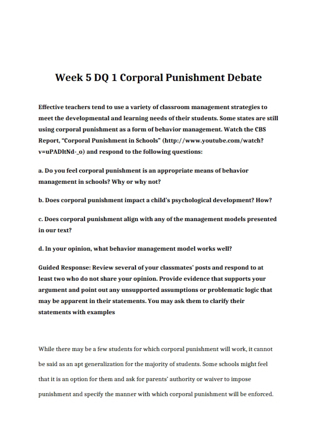 Arguments on Corporal Punishment