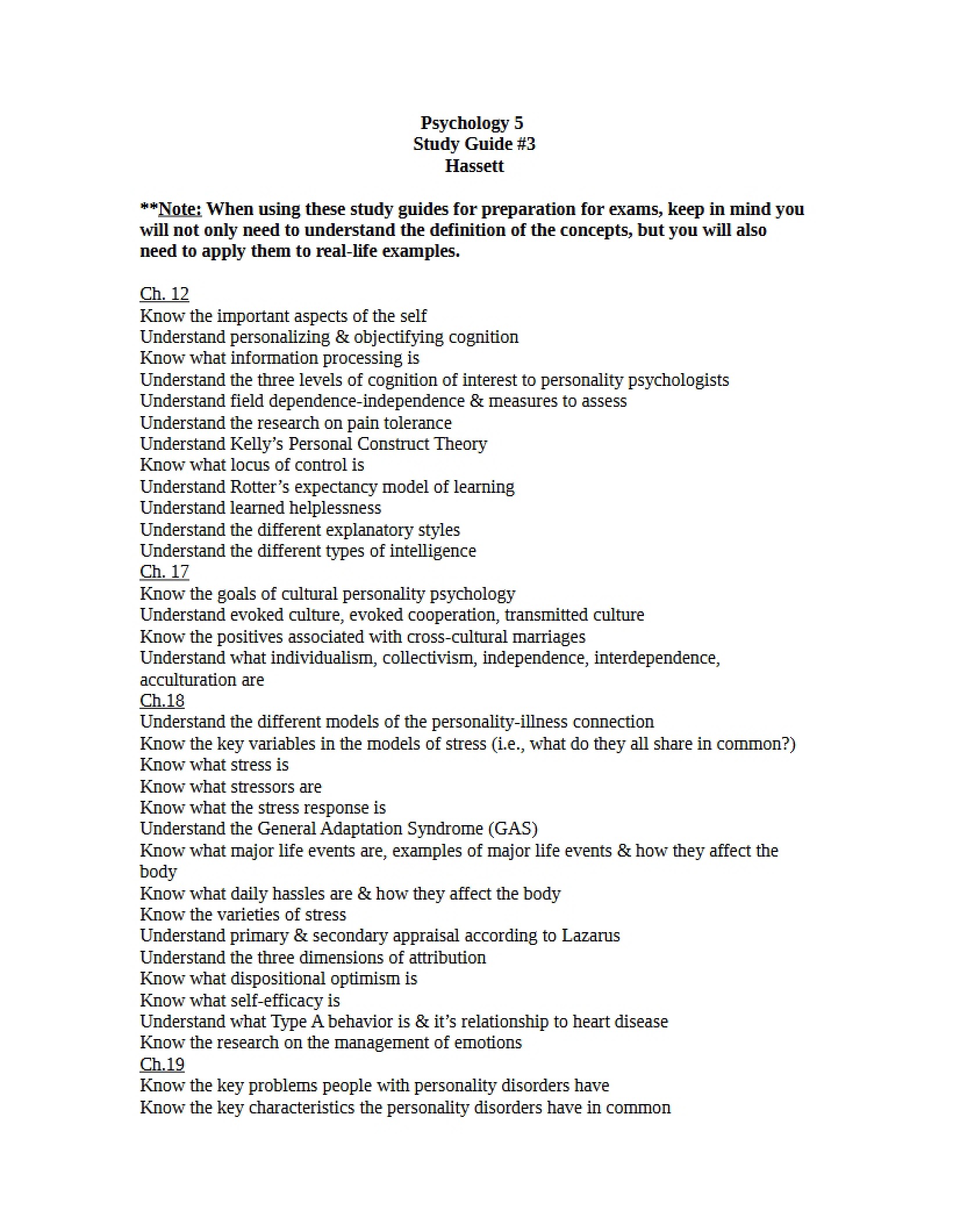 Study Guide 3 Psych5