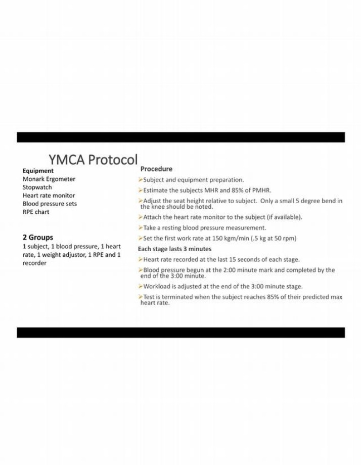 YMCA Exercise Testing - Equipment and Protocol