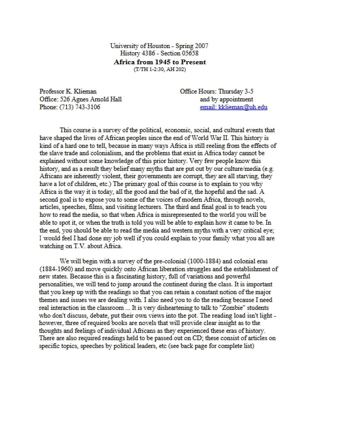 Course Syllabus (HIST 4386)