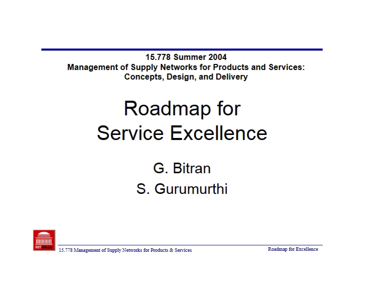 Service Excellence Roadmap