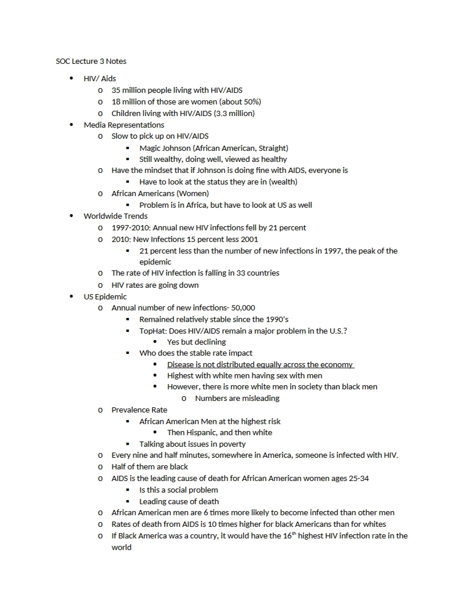 Notes Lecture Three