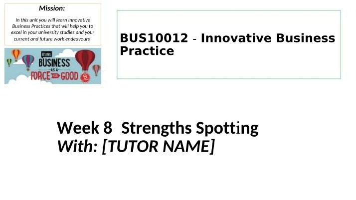 BUS10012 - Week 8 Notes (S1 2023)