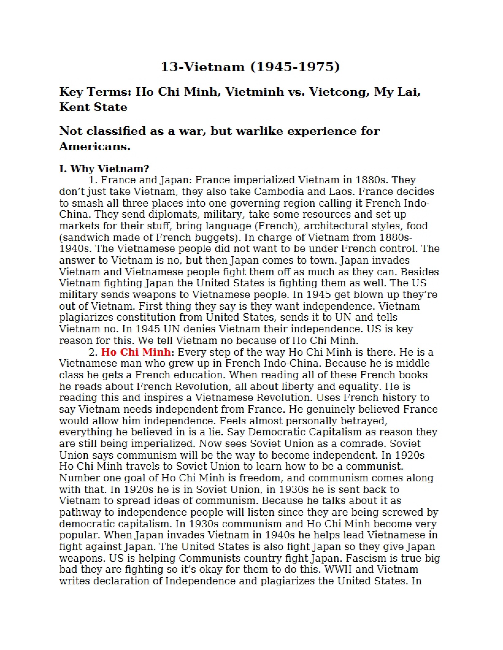 Vietnam Unit Thirteen