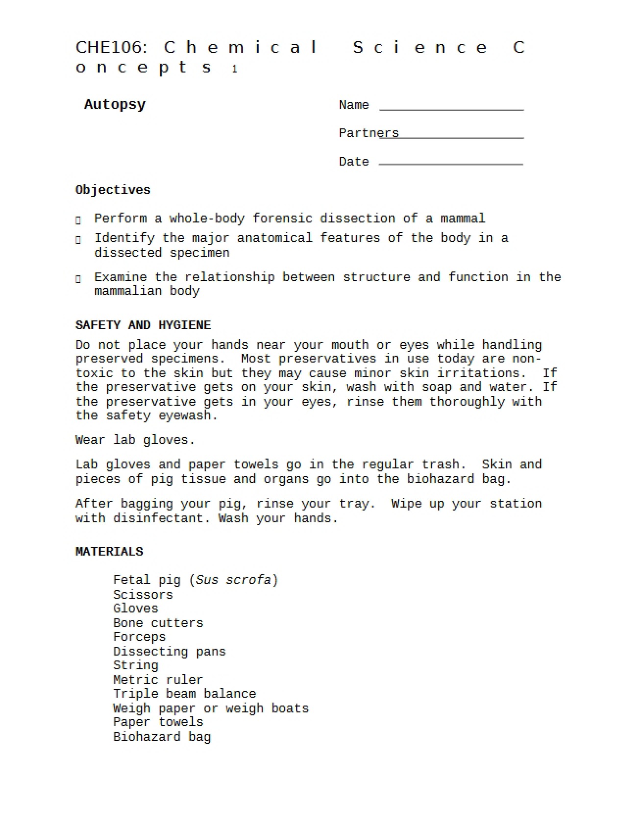 Autopsy Procedure