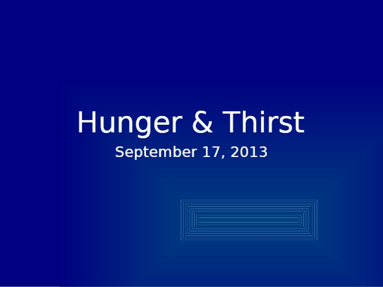 Sep 17 Lecture Thirst and Hunger