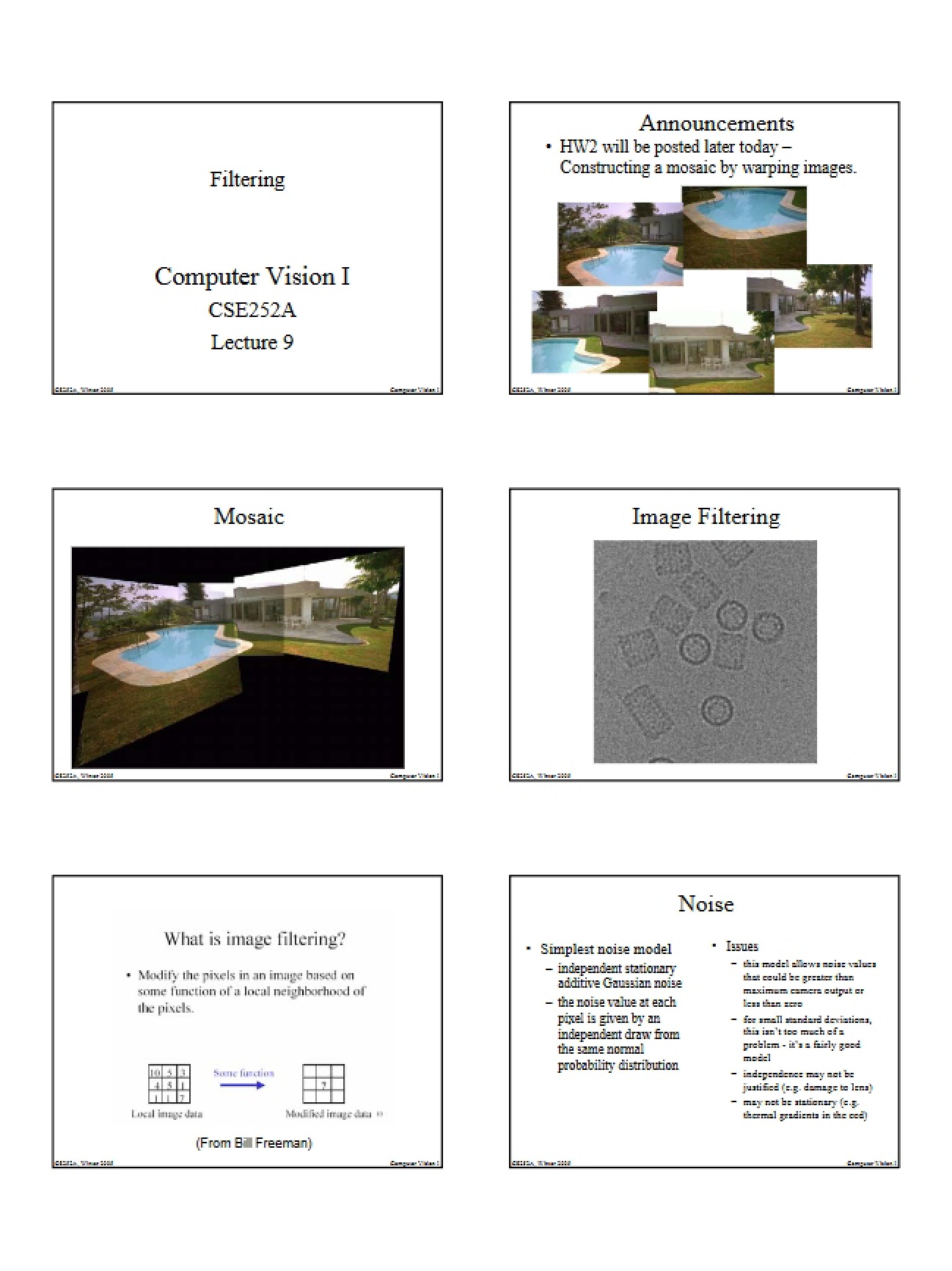 Vision Filtering Algorithms