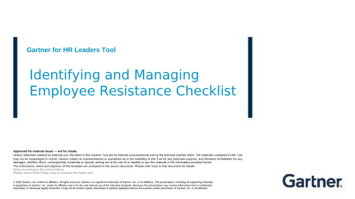 Checklist for Managing Employee Resistance