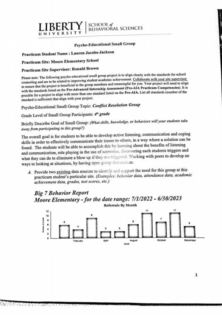 Conflict Resolution Group - Psycho-Educational Small Group Project