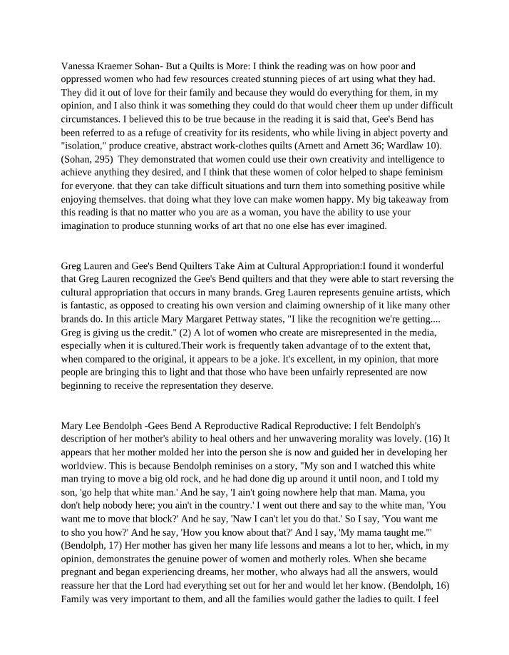 Kara Walker Curatorial Statement on Quilt Making and Empowerment